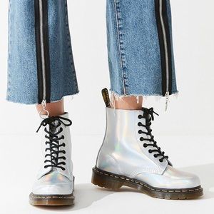 dr martens metallic silver